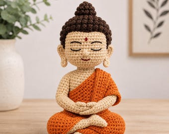 Patrón de Buda a crochet en PDF / Tutorial de muñeco de meditación amigurumi (descarga digital)