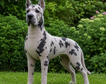 Patrón de Ganchillo Arlequín Danés / Juguete Perro Amigurumi Realista PDF