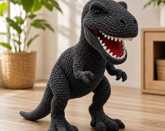Patrón de ganchillo realista de T-Rex / Juguete PDF de dinosaurio amigurumi (inspirado en el Jurásico)