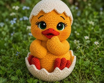 Virkmönster för amigurumikyckling | Handledning för påskbabykyckling (PDF-nedladdning)