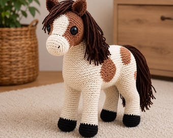Patrón realista de caballo de ganchillo / Tutorial de poni amigurumi (Descarga en PDF)