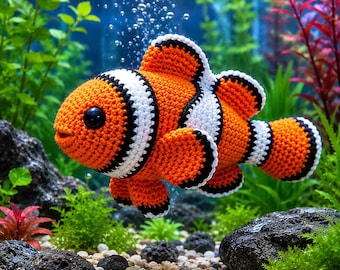 Clownfish Crochet Pattern PDF | Amigurumi Nemo Fish Tutorial (Digital Download)