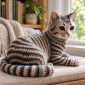 Realistic Crochet Cat Pattern | Tabby Cat Amigurumi PDF | Crochet Animal Plush | Cat Lover Gift | Digital Download