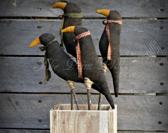 Primitive Crow on Stick ~ Primitive Crow ~ Primitive Fall Decor ~ Primitive Halloween Decor ~ Primitive Crow Decor ~ Primitive Home Decor