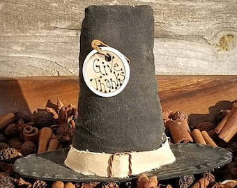 Thanksgiving Decor ~ Pilgrim Hat Sitters ~ Bowl Fillers ~ Primitive Decor ~ Primitive Fall ~ Teired Tray Decor ~ Primitive Bowl Fillers