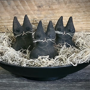 Primitive Black Cat Bowl Fillers - Ornies - Halloween Decor - Fall Decor - Halloween Tree Ornaments - Cat Lover - Primitive Home Decor