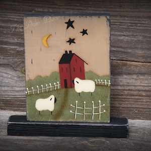 Primitive Hand Painted Folk Art Shelf Sitter ~ Primitive Home Decor ~ Primitive Table Sitter ~ Country Decor ~ Farmhouse Decor