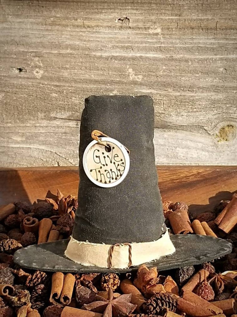 Thanksgiving Decor Pilgrim Hat Sitters Bowl Fillers Primitive Decor Primitive Fall Teired Tray Decor Primitive Bowl Fillers image 1