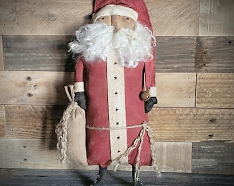 Primitive Santa Doll - Christmas Decor - Santa Claus - Christmas Decoration - Kringle - Holiday Decoration - Handmade - Primitive Decor