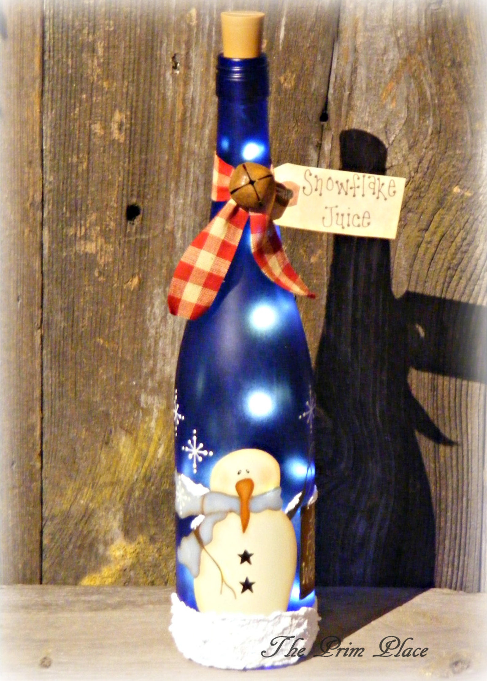 Lighted Snowman Wine Bottle Snowman Decor Christmas Decor Etsy