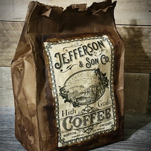 Primitive Coffee Sack ~ Coffee Lovers Decor ~ Pantry Sack ~ Kitchen Decor ~ Coffee Bar Decor ~ Primitive Home Decor ~ Farmhouse Primitive