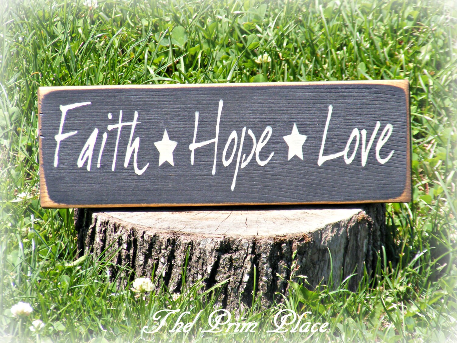 Faith Hope Love Sign Black Primitive Sign Wood Sign Etsy