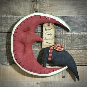 Primitive Watermelon Door Hanger ~ Summer Decor ~ Summer Wall Hanging ~  Primitive Summer Decor ~ Summer Door Decor ~ Primitive Decor