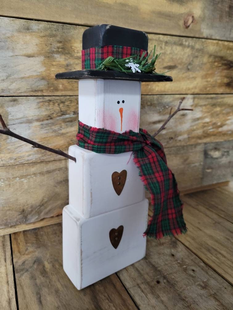 Primitive Wooden Snowman Table Sitter Snowman Decor Winter - Etsy Canada