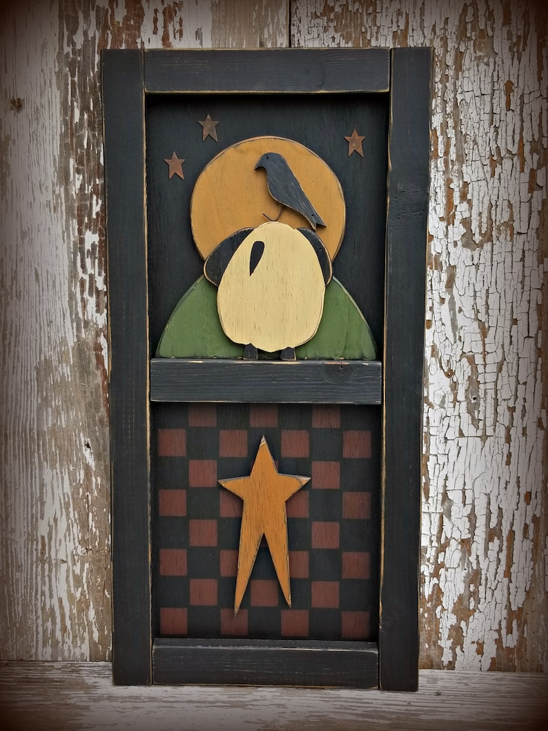 Primitive Wall Hanging ~ Primitive Decor ~ Primitive Wall Decor ~ Checkerboard Wall Hanging ~ Primitive Home Decor ~ Farmhouse Decor bild 1