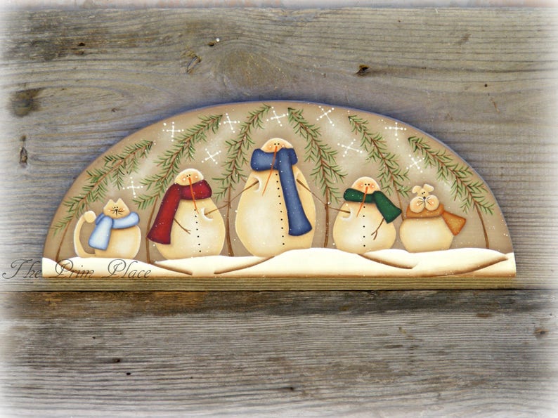 Primitive Snowman Door Crown Snowman Door Topper Snowman Decor Winter Decor Winter Wall Hanging Christmas Decor Home Decor image 1