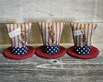 Primitive Uncle Sam Hat Bowl Filler ~ Patriotic Decor ~ Independance Day ~ 4th of July ~ Red White and Blue ~ Americana ~ Memorial Day