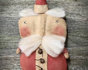 Primitive Santa Doll  ~  Primitive Christmas Decor ~ Santa Claus ~ Folk Art Santa ~ Primitive Doll