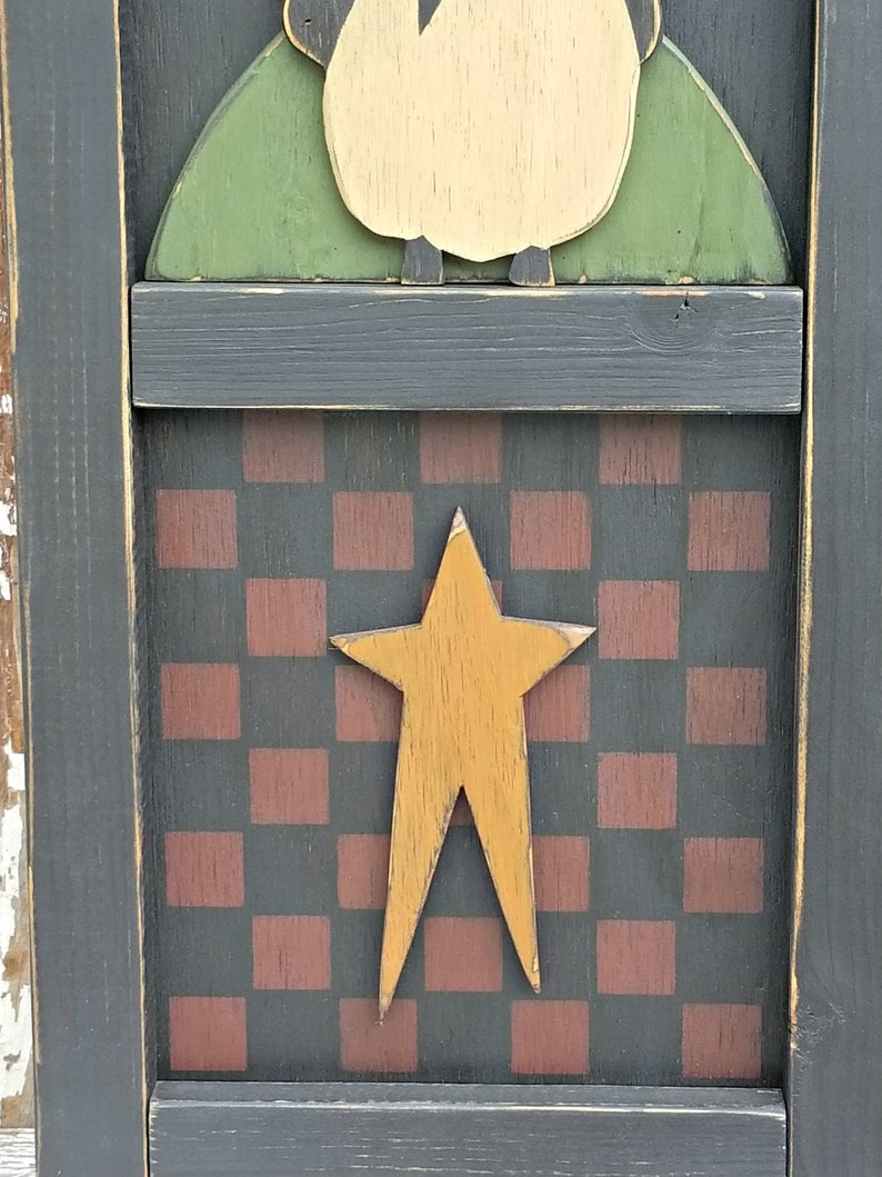 Primitive Wall Hanging ~ Primitive Decor ~ Primitive Wall Decor ~ Checkerboard Wall Hanging ~ Primitive Home Decor ~ Farmhouse Decor bild 5