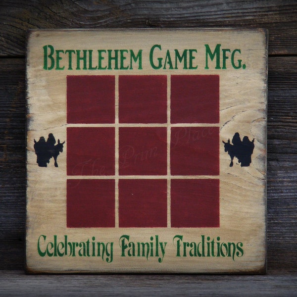 Primitive Christmas Gameboard Sign ~ Primitive Decor ~ Christmas Decor ~ Holiday Sign ~ Rustic Christmas ~ Wood Sign ~ Mantle Decor