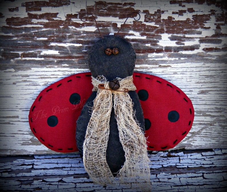 Primitive Ladybug Bowl Filler Tiered Tray Decor Summer Etsy