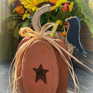 Wooden Pumpkin Table Sitter ~ Pumpkin Decor ~ Rustic Pumpkin ~ Primitive Pumpkin ~ Fall Decor ~ Autumn Decor ~ Thanksgiving Decor