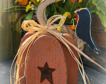 Wooden Pumpkin Table Sitter ~ Pumpkin Decor ~ Rustic Pumpkin ~ Primitive Pumpkin ~ Fall Decor ~ Autumn Decor ~ Thanksgiving Decor