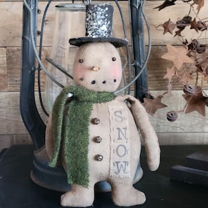 Primitive Snowman Doll ~ Winter Decoration ~ Snowman Collector ~ Christmas Decor ~ Country Snowman Farmhouse Snowman ~ Snowman Tuck