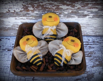 Primitive Bumble Bee ~ Summer Bowl Fillers ~ Summer Decor ~ Summer Ornaments ~ Primitive Home Decor ~ Tiered Tray Decor