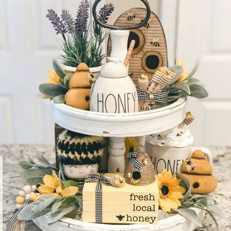 Primitive Beehive Bowl Filler Tiered Tray Decor Summer Etsy