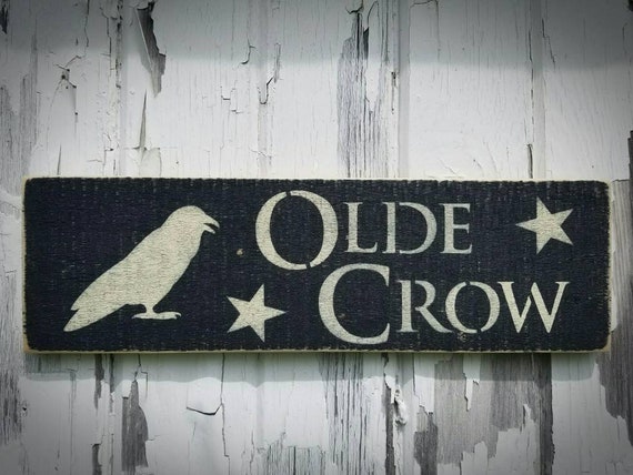 Primitive Olde Crow Sign ~ Primitive Fall Decor ~ Primitive Halloween Decor ~ Primitive Wall Decor ~ Farmhouse Fall ~ Rustic Wood Sign