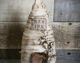 Primitive Bee Skep ~ Summer Decor ~ Spring Decor ~ Bee Decor ~ Primitive Country Rustic Farmhouse ~ Beehive ~ Tiered Tray Decor