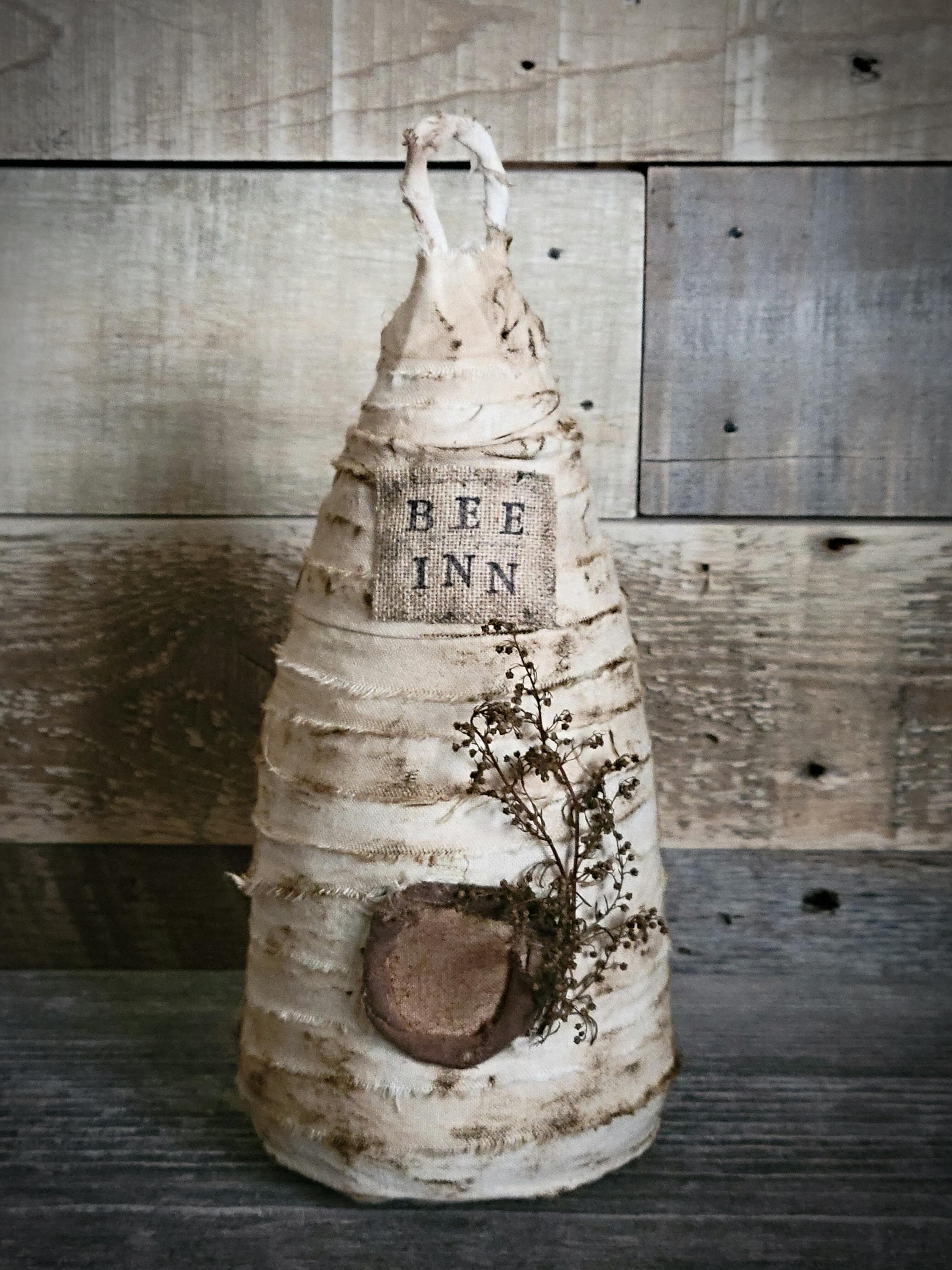 Rustic Bee Design Primitive Bee Skep ~ Summer Decor ~ Spring Decor ~ Bee Decor ...
