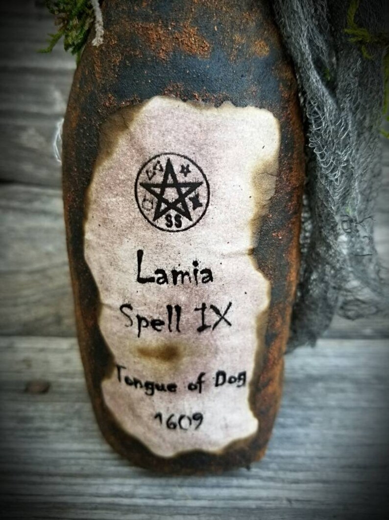 Primitive Witch Spell Bottle Halloween Decor Primitive Halloween Spooky Decor Witch Decor Halloween Decoration Fall Decor image 8