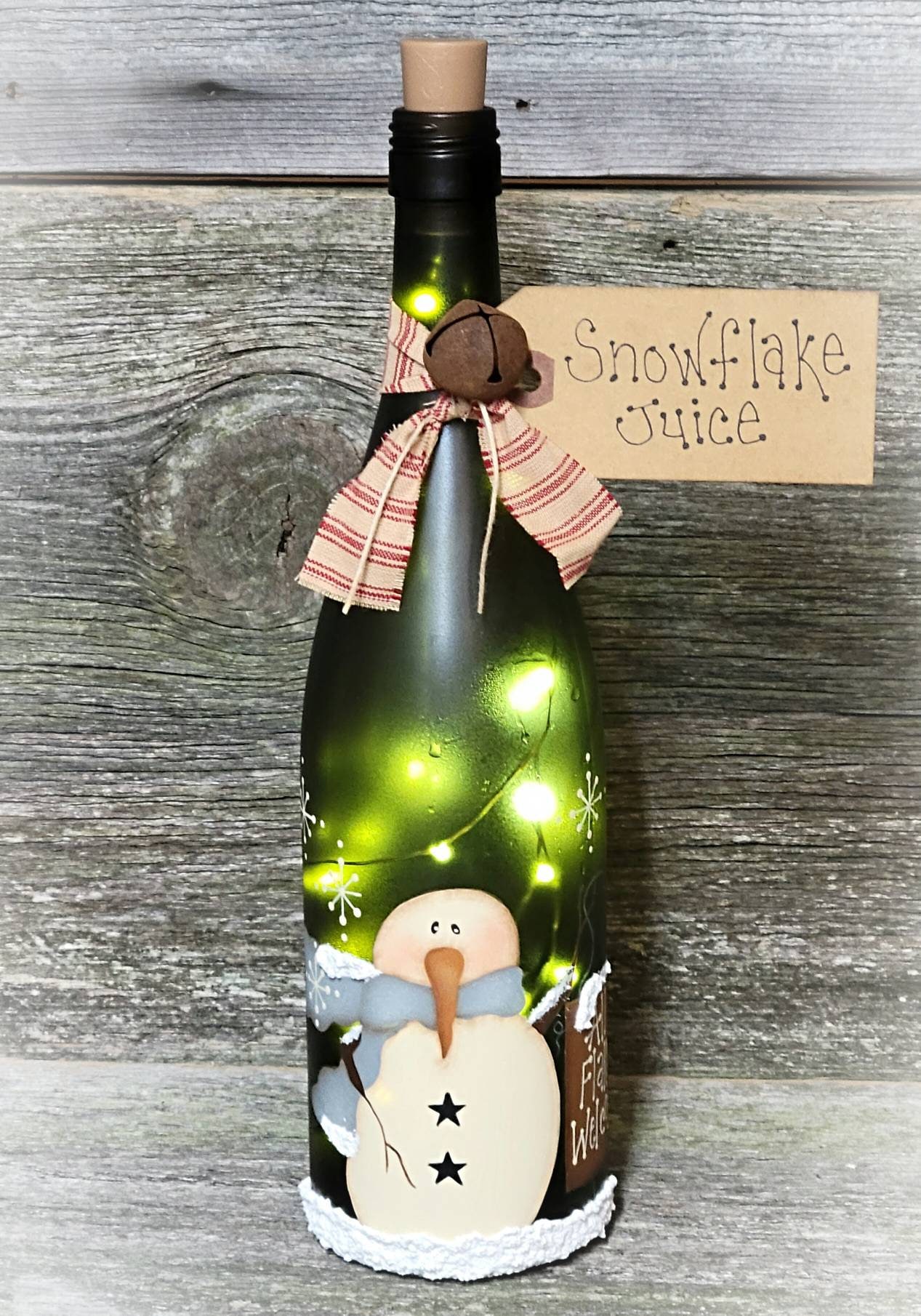 Confusión Estragos secuencia Botella de vino de muñeco de nieve iluminada Decoración de - Etsy España