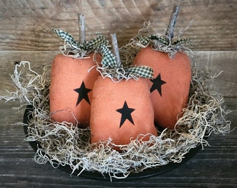 Primitive Pumpkin Bowl Fillers - Ornies - Fall Decor - Teired Tray Decor - Farmhouse Primitive Country - Thanksgiving - Halloween - Autumn