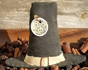 Thanksgiving Decor ~ Pilgrim Hat Sitters ~ Bowl Fillers ~ Primitive Decor ~ Primitive Fall ~ Teired Tray Decor ~ Primitive Bowl Fillers