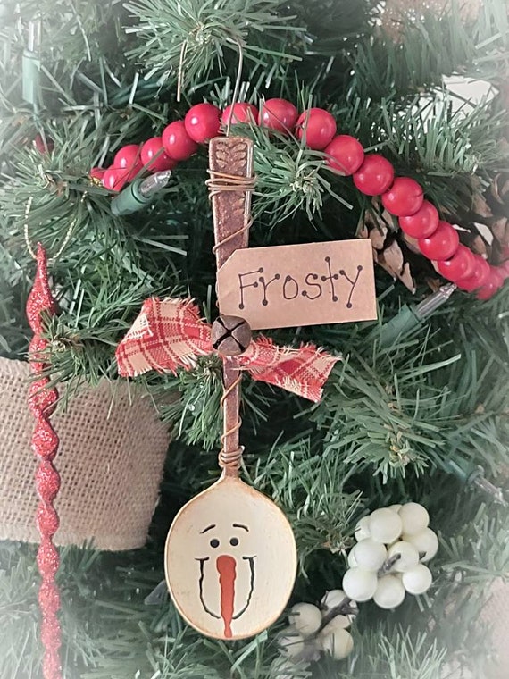 Snowman Spoon Ornament ~ Christmas Tree Ornament ~ Snowman Decor ~ Christmas Decor ~ Winter Decor ~ Christmas Gift ~ Stocking Stuffer