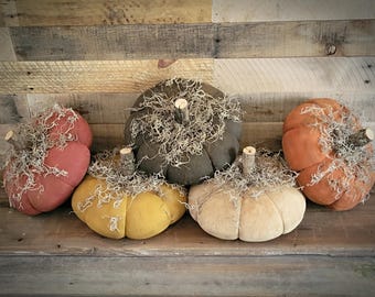 Primitive Grungy Pumpkin ~  Fall Decor ~ Autumn Decor ~ Primitive Home Decor ~ Fabric Pumpkin ~Rustic Pumpkin ~  Bowl Filler ~ Country Decor