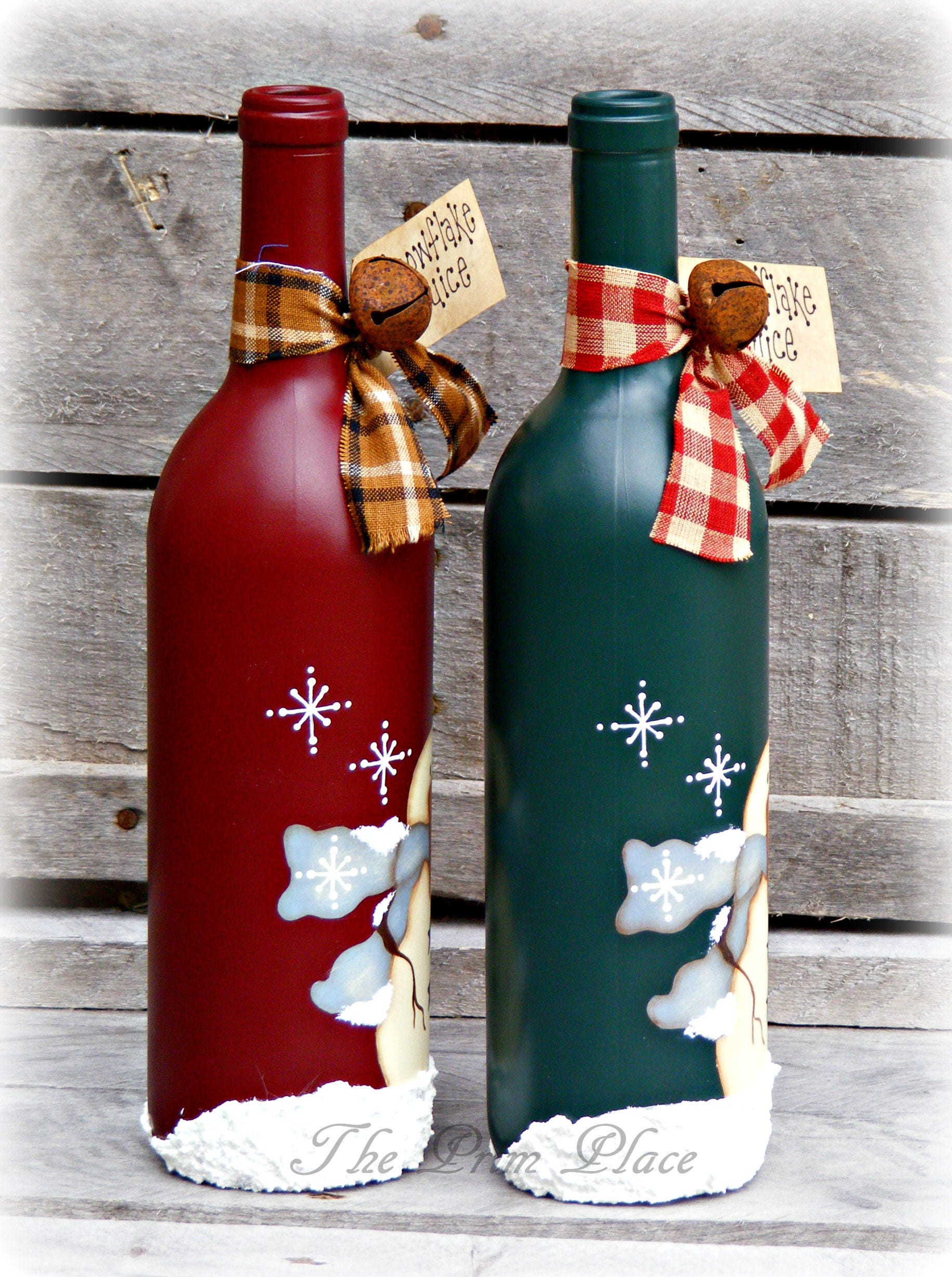 Primitive Snowman Wine Bottle Snowman Decor Christmas Etsy Canada
