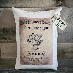 Primitive Sugar Sack Decoration ~ Primitive Pantry Decor ~ Primitive Kitchen Decor ~ Primitive Home Decor ~ Vintage Sugar Sack Replica