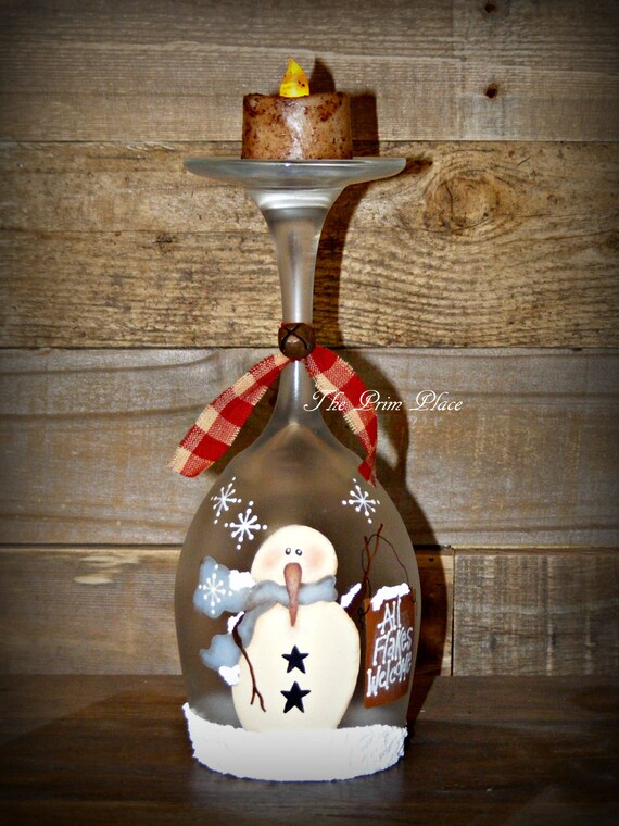 lighted snowman wine glass candle holder snowman decor etsy christmas decoration party