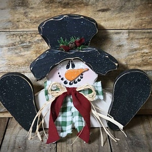 Primitive Wooden Snowman ~ Snowman Decor ~ Primitive Christmas ~ Country Snowman ~ Rustic Snowman ~ Primitive Decor ~ Winter Decor ~ Gift