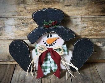 Primitive Wooden Snowman ~ Snowman Decor ~ Primitive Christmas ~ Country Snowman ~ Rustic Snowman ~ Primitive Decor ~ Winter Decor ~ Gift