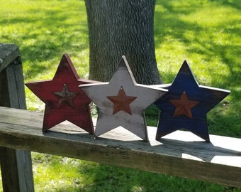 Primitive Stars Table Sitter ~ Primitive Americana ~ Primitive Decor ~ Primitive Patriotic ~ Primitive Summer ~ Primitive Country ~ Rustic