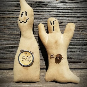 Primitive Ghost Bowl Fillers ~ Halloween Decor ~ Fall Decor ~ Teired Tray Decor - Halloween Ornies ~ Cupboard Tucks ~ Primitive Decor