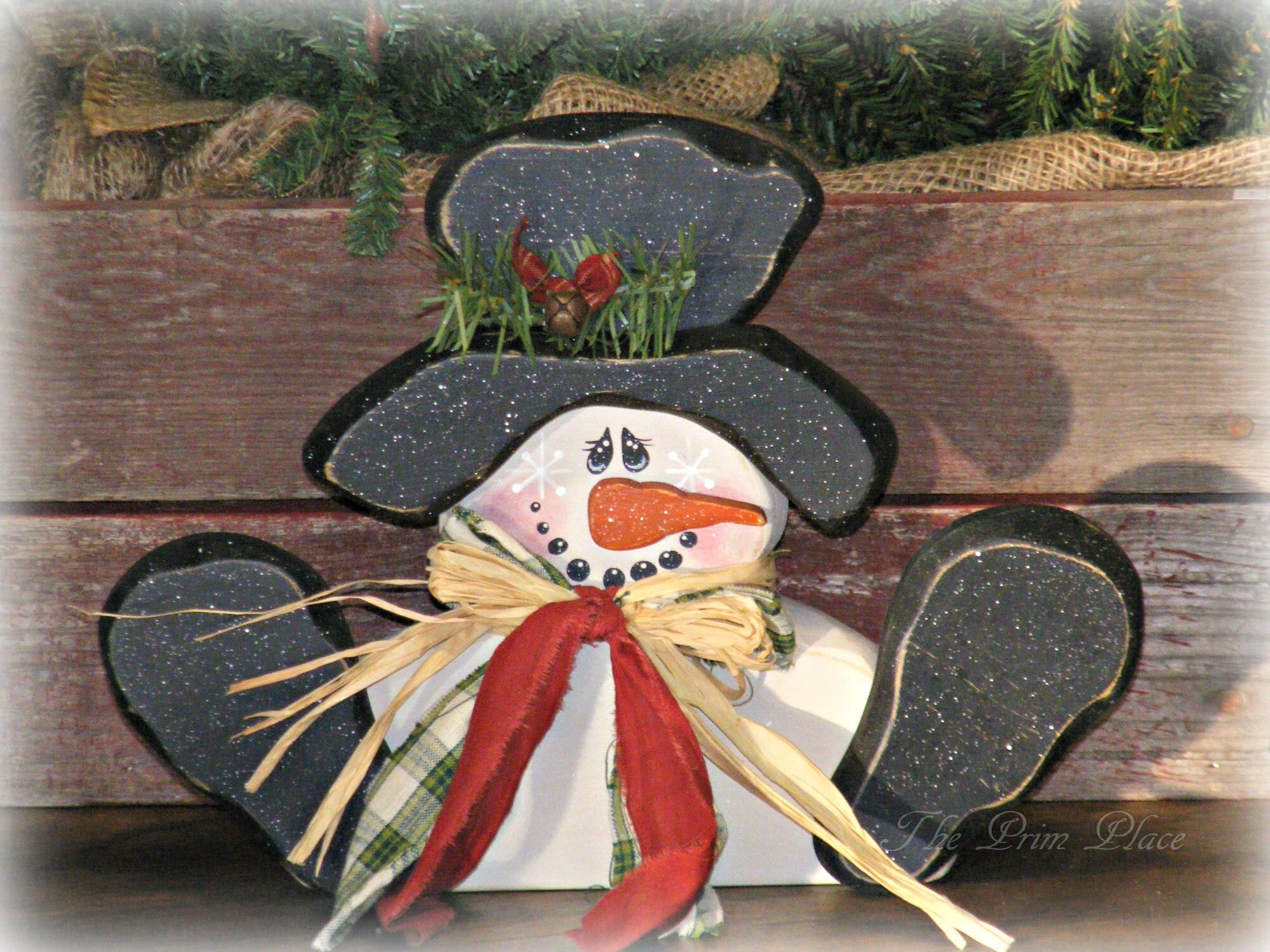 Primitive Wooden Snowman Snowman Decor Primitive Christmas | Etsy