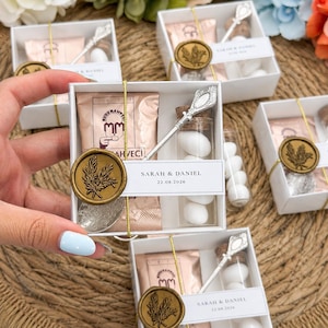 Scatola regalo personalizzata per caffè turco, bomboniera per invitati a un matrimonio, ricordo personalizzato per addio al nubilato, souvenir per festa di fidanzamento.