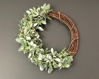 Spring Wreath - Wedding Ivory, White, Wreath Green Cream - Everyday Wreath, Door  Wreath, Front Door Wreath 2023