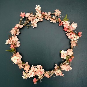 pink cherry blossom hoop wreath cherry blossom pink modern floral hoop wreath spring modern pink wreath japan cherry blossom decor wreath